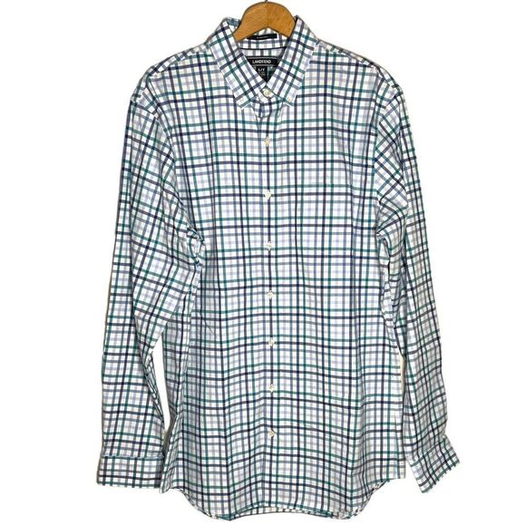 LANDS END Shirt, White/Plaid size L/T - Picture 1 of 5